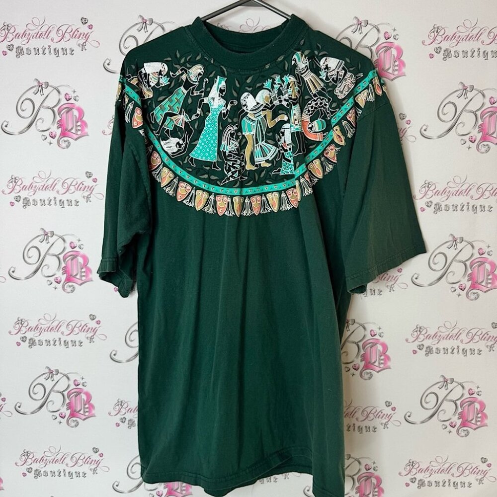 Bird tshirt Egypt Egyptian vintage graphic Green Graphic Tee XXL
